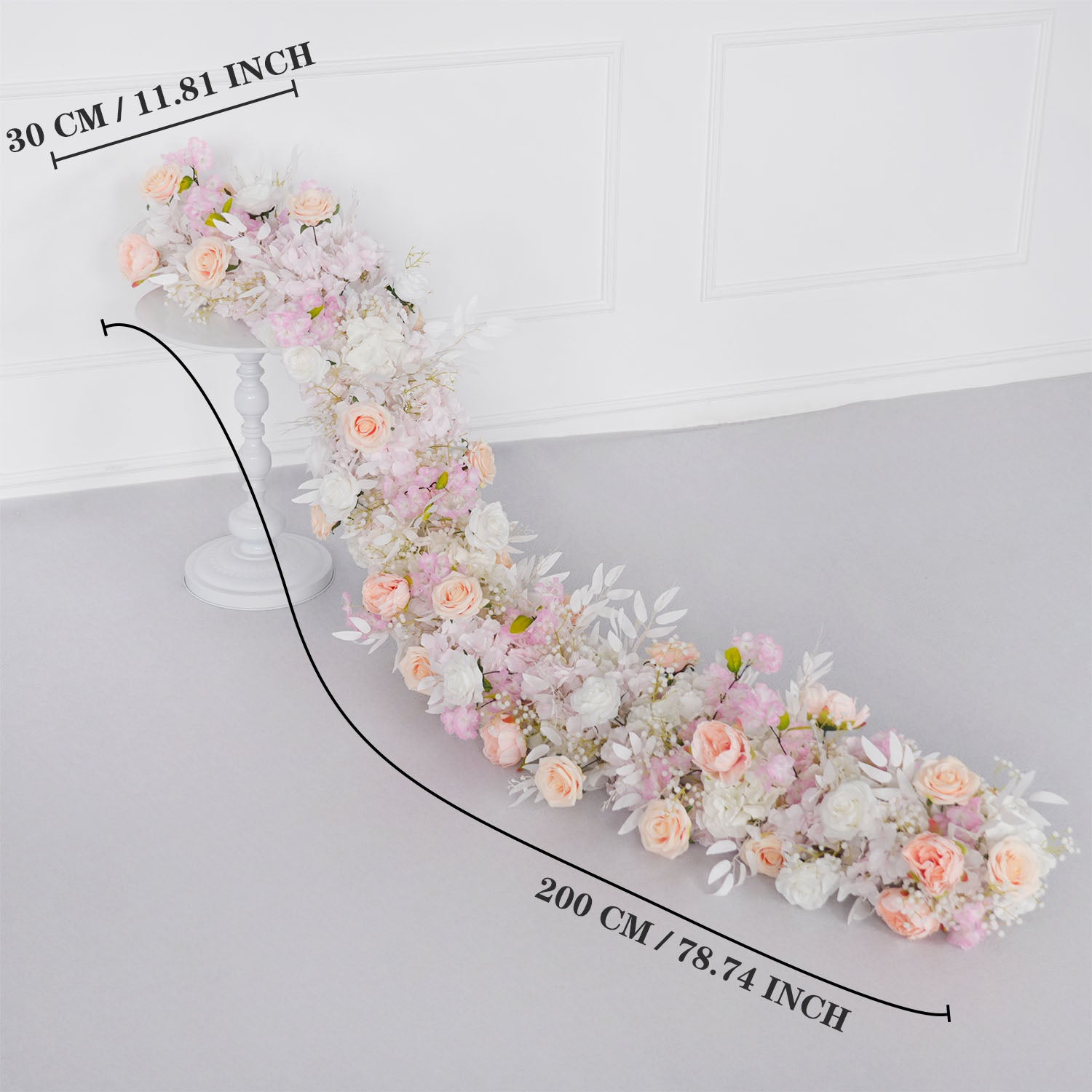 Uflower Artificial Flower Row Sofa Table Runner Floor Flower Arrangement